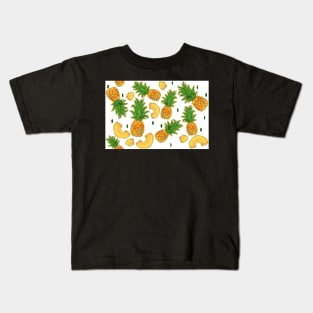 Pineapples on White Kids T-Shirt